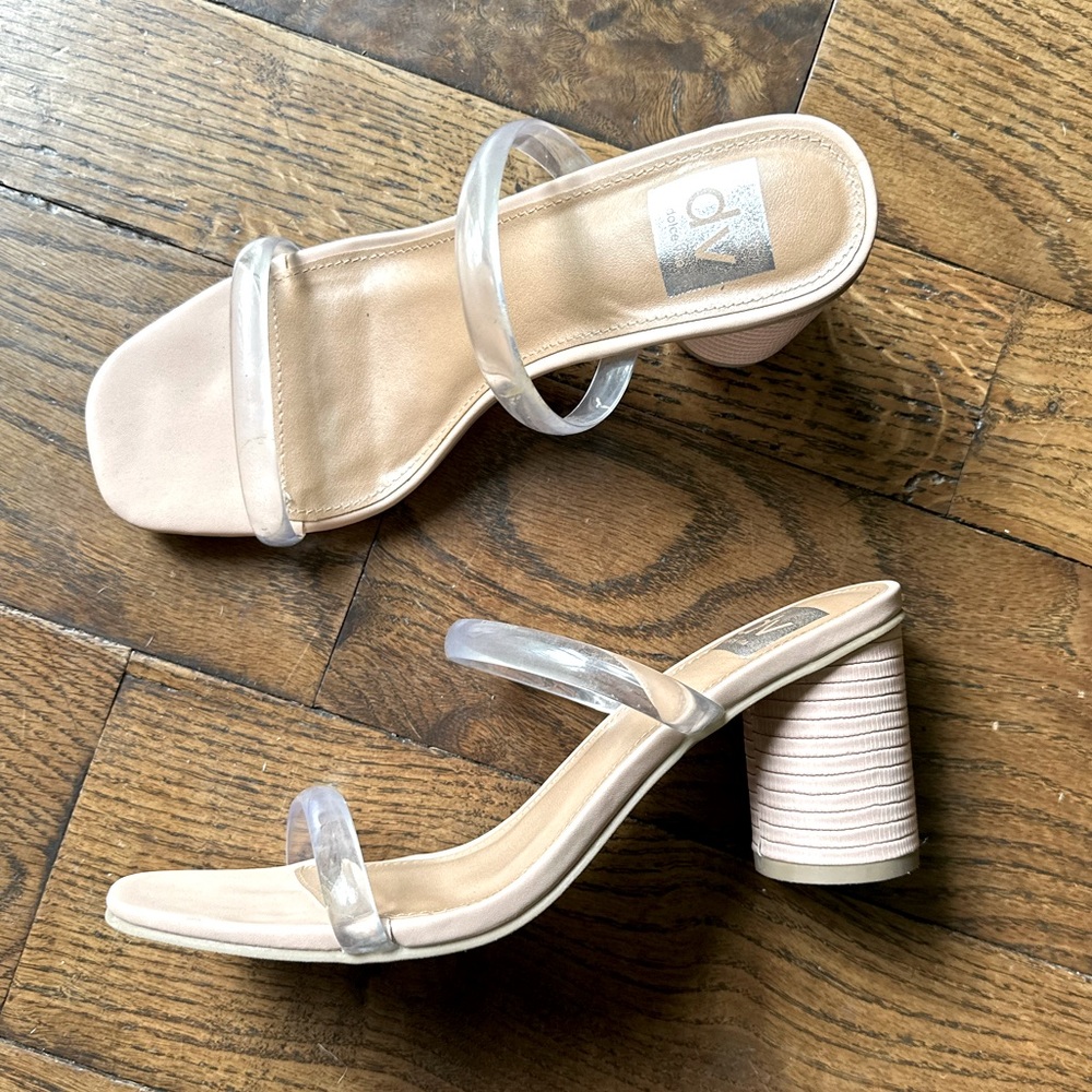 Dolce Vita Jelly Transparent Strap Block Heel Sandals